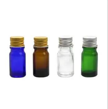 5ml 50pcs modra/zelena/rjava/clear steklenici z zlato/srebro, aluminij pokrov za eterično olje serum tekoče kompleks obnovitveni paket