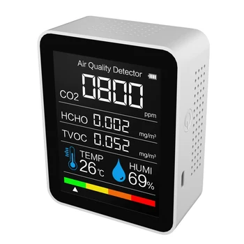Prenosni CO2 Detektor Kakovosti Zraka Detektor Inteligentni TVOC HCHO Detektor Temperature in Vlažnosti Tester Ogljikovega Dioksida Monitor
