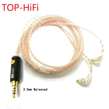 TOP-Hi-fi Ročno 1,2 m 8Core Litz Pletenic Slušalke Nadgradnjo Kabel za Westone ES2 UM Ultimate Ušesa UE18 UE11 UE10 UE5